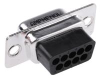 l177rre09s Amphenol Communications Solutions L177RR 9 Way Cable Mount D-sub Connector Socket, 2.74mm Pitch