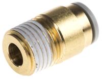 kq2s08-02as SMC KQ2 Series Straight Threaded Adaptor, R 1/4 Male to Push In 8 mm, Threaded-to-Tube Connection Style