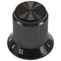 acckms1316ngj14 Vishay 10 → 35mm Black Potentiometer Knob for 1/4in Shaft Screw Fix, ACCKMS1316NGJ14
