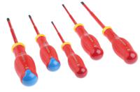atdj5tvepb Facom Pozidriv; Slotted Insulated Screwdriver Set, 5-Piece, ESD-Safe