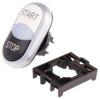 78635828-m22-ddl-ws-gb1gb0m22-a Eaton RMQ Titan M22 Series Black/White Illuminated Momentary Push Button Head, 22mm Cutout, IP66