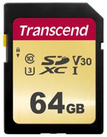 ts64gsdc500s Transcend 64 GB SDHC, SDXC SD Card, Class 10, U3, V0