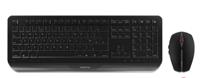 jd-7000gb-2 Cherry GENTIX DESKTOP Wireless Ergonomic Keyboard & Mouse Set, QWERTY (UK), Black