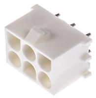 350711-1 TE Connectivity Universal MATE-N-LOK Series Straight Through Hole PCB Header, 6 Contact(s), 6.35 mm Pitch, 3 Row,
