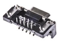 09661527611 HARTING 9 Way Right Angle Through Hole D-sub Connector Socket, 2.74mm Pitch, with Boardlocks, M3 Threaded Inserts