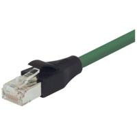 trd695scr-gr-2 L-ComTRD, 2ft Cat6, Green RJ45 to Male RJ45 Male, Copper Braid Shielded, Terminated PVC Sheath