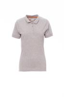 000841-0554-13001-xxl Payperwear VENICE LADY MELANGE Grey 10% Polyester, 90% Cotton Polo Shirt, UK- XXL, EUR- XXL