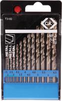 t3102 CK 13-Piece Twist Drill Bit Set for Multi-Material, 6.5mm Max, 1.5mm Min, HSS Bits