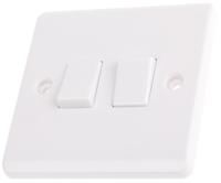 775-8100 RS PRO White Rocker Light Switch, 2 Way, 2 Gang