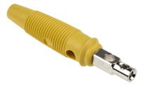 930058103 Hirschmann Test & Measurement Yellow Male Banana Plug, 4 mm Connector, Screw Termination, 16A, 60V dc, Nickel Plating