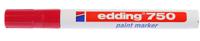 750-002 Edding Red 2 → 4mm Medium Tip Paint Marker Pen for use with Glass, Metal, Plastic, Wood