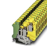 3001433 Phoenix Contact  UK 10-TWIN-PE Series Green/Yellow, Double-Level, Screw Termination