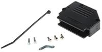 863093c37alf Amphenol Communications Solutions 863093C Series Thermoplastic Angled, Straight D Sub Backshell, 37 Way, Strain Relief
