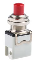 1213c-red APEM Push Button Switch, Momentary, Panel Mount, 12.2mm Cutout, SPST, 250V ac
