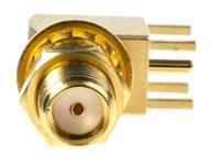 j01151a0201 Telegartner, Jack Through Hole SMA Connector, 50Ω, Solder Termination, Right Angle Body