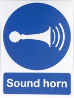 763-1869 RS PRO PP Rigid Plastic Mandatory Sound Horn Sign With English Text