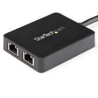 usb32000spt StarTech.com 2 Port USB Ethernet Adapter USB 3.0 USB A to RJ45 10/100/1000Mbit/s Network Speed