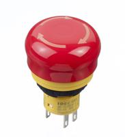 ab6e-3bv02ptrm Idec X6 Series Twist Release Emergency Stop Push Button, Panel Mount, 16mm Cutout, 2NC, IP65