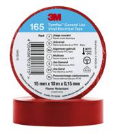 3m-165-red-15mm-x-10m 3M Temflex 165 Red Vinyl Electrical Tape, 15mm x 10m