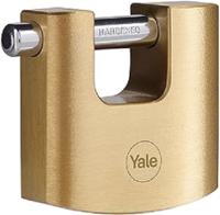 y114b601141 Yale Padlock Brass Padlock, 9mm Shackle, 60mm Body