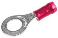 31894 TE Connectivity, PIDG Insulated Ring Terminal, M6 Stud Size, 0.26mm² to 1.65mm² Wire Size, Red