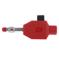 223006-22 Staubli Red Male Banana Plug, 4 mm Connector, Clamp Termination, 10A, 30 V, 60V dc, Nickel Plating