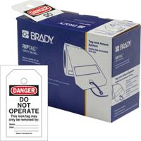 150504 Brady White on Red Safety Prohibition Tag, English Language, 250 per Pack