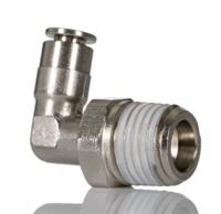 101470428 Norgren PNEUFIT 10 Series Elbow Fitting, R 1/4 Male to Push In 4 mm, Threaded-to-Tube Connection Style, 10147