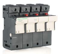 df223nc Schneider Electric 125A Rail Mount Fuse Holder for 22 x 58mm Fuse, 3P+N, 690V ac
