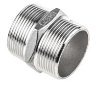 499-3186 RS PRO Stainless Steel Pipe Fitting Hexagon Hexagon Nipple, Male R 1-1/2in x Male R 1-1/2in