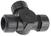 asf21x3t Adaptaflex T Piece, Conduit Fitting, 21mm Nominal Size, M20, Nylon 66, Black IP66, IP67 rating