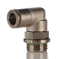 npqh-l-g38-q8-p10 Festo NPQH Series Elbow Threaded Adaptor, G 3/8 Male to Push In 8 mm, Threaded-to-Tube Connection Style, 578287