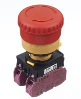 yw1b-v4e02r Idec YW Series Twist Release Emergency Stop Push Button, Panel Mount, 22mm Cutout, 2NC, IP65