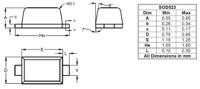 t5v0s5a-7 Diodes Inc T5V0S5A-7, Uni-Directional TVS Diode SOD523