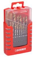 a087201 Dormer 19-Piece Jobber Drill Set for Multi-Material, 10mm Max, 1mm Min, High Speed Steel Bits