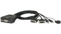 cs22d Aten 2 Port USB DVI-D KVM Switch, 1920 x 1200 @ 60 Hz Maximum Resolution