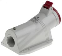 5133256 Scame IP44 Red Wall Mount 3P + E Right Angle Industrial Power Socket, Rated At 32A, 415 V