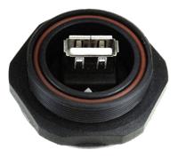 px0848a Bulgin Straight, Panel Mount, Plug- Single Port Type B 2.0 IP68 USB Connector