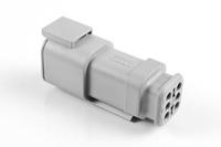 atm04-6p-sr01gy Amphenol Industrial, ATM Automotive Connector Socket Grey Cable Mount 6 Way, Crimp Termination ATM04-6P-SR01GY