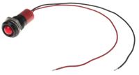 722-7448 RS PRO Red Panel Mount Indicator, 24V dc, 14mm Mounting Hole Size, Lead Wires Termination, IP67