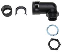 bvwv-m207 PMA 90° Elbow, Cable Conduit Fitting, 17mm Nominal Size, M20, PA 6, Black IP68 rating