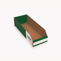 a4015 Kbins Cardboard Recycle Bin, 400mm x 150mm x 100mm, Green, White