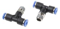916-0794 RS PRO Tee Threaded Adaptor, Push In 4 mm to Push In 4 mm, Threaded-to-Tube Connection Style
