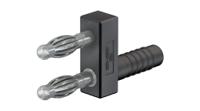 649302-21 Staubli Black Plug Banana Connector, 4 mm Connector, Socket Termination, 32A, 60V, Nickel Plating