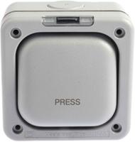 k56408gry MK Electric Grey Outdoor Light Switch, 2 Way, 1 Gang, Masterseal