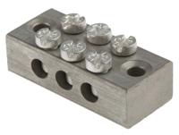 283-0730 RS PRO 3-Way Double Screw Earth Terminal Block, 0 to 16mm², 0 → 16 AWG Wire, Screw Down, Brass Housing