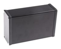 1455n1601bk Hammond 1455 Series Black Aluminium Enclosure, IP54, Black Lid, 160 x 103 x 53mm