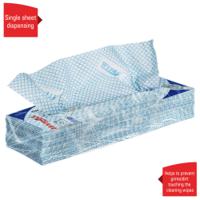 7565 WYPALL WypAll Blue Cloths for Industrial Cleaning, Dry Use, Bag of 25, 420 x 360mm, Repeat Use