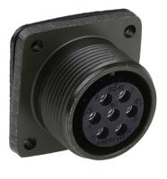 ms3102a-16s-1s Amphenol Industrial, MS3102A, Copper Alloy 7 Way Box Mount MIL Spec Circular Connector Receptacle, Socket