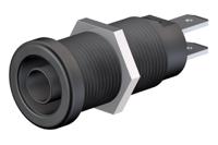 669131-21 Staubli Black Female Banana Socket, 4 mm Connector, Tab Termination, 20A, 1000V, Nickel Plating